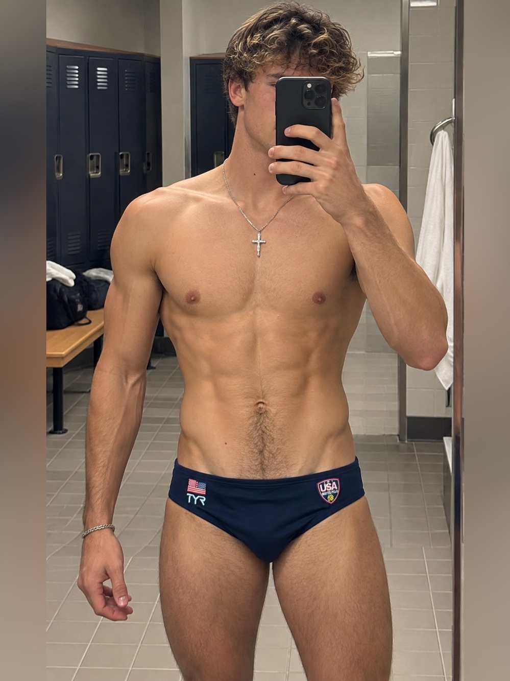 TYR Navy Men's Swim Briefs Official USA Water Polo